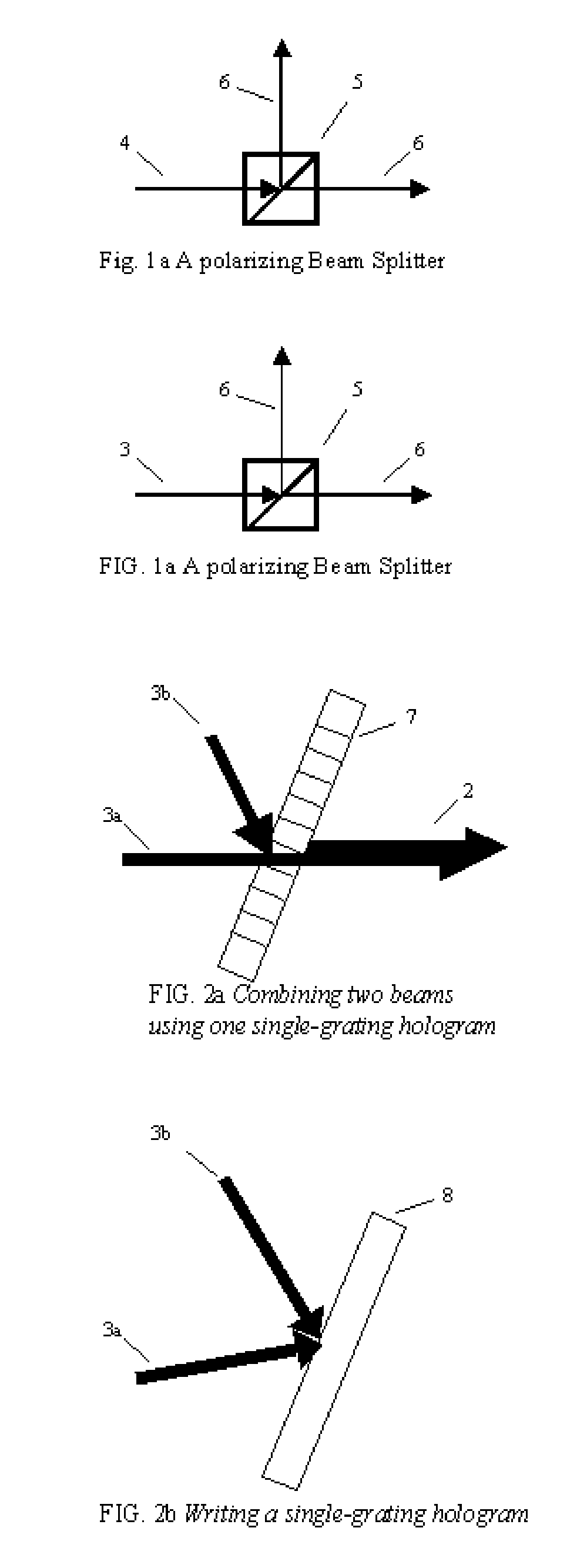 Method and system for combining multiple laser beams using transmission holographic methodologies