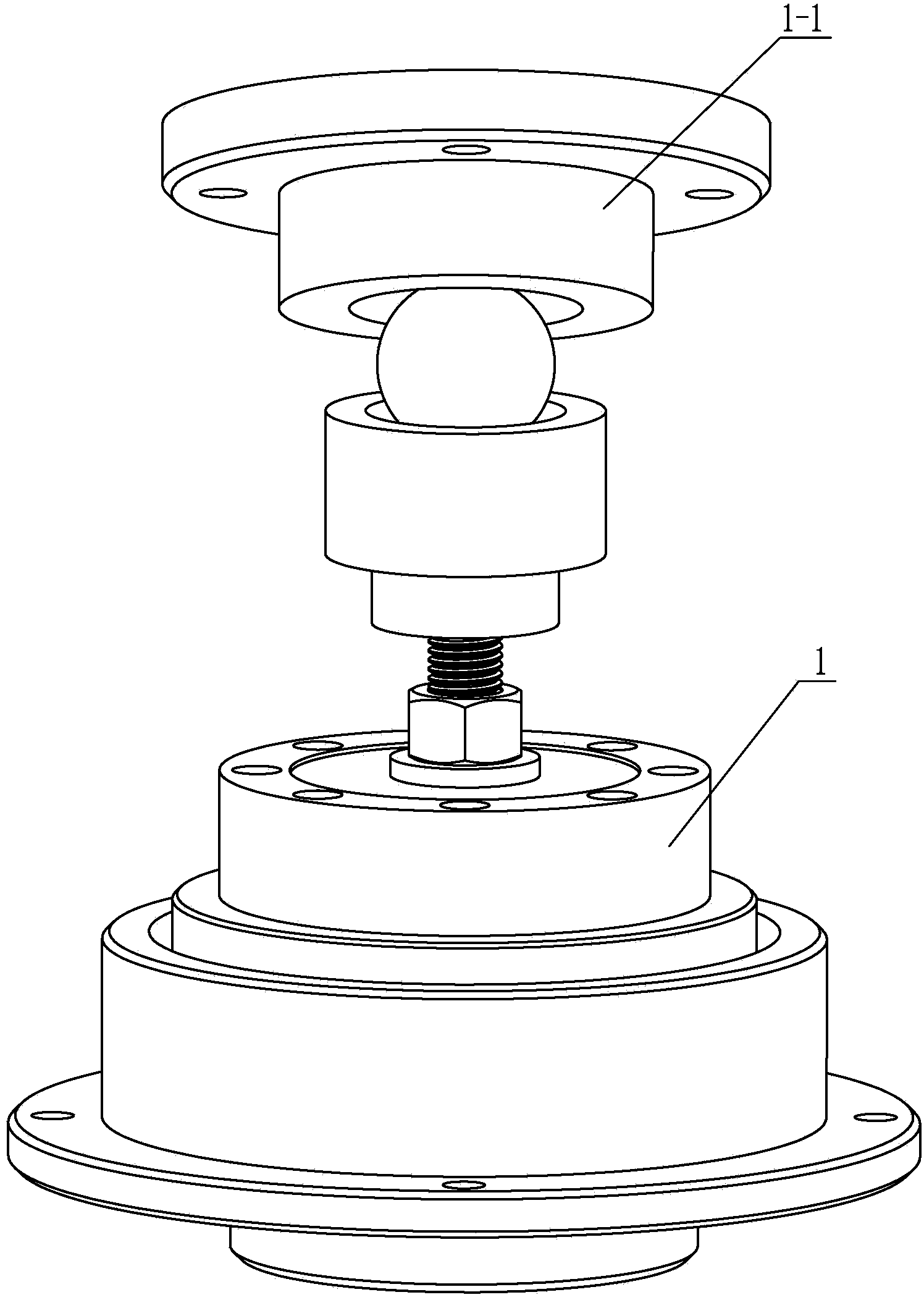 Supporting device with ball socket, column socket and plane combined in mass center measurement