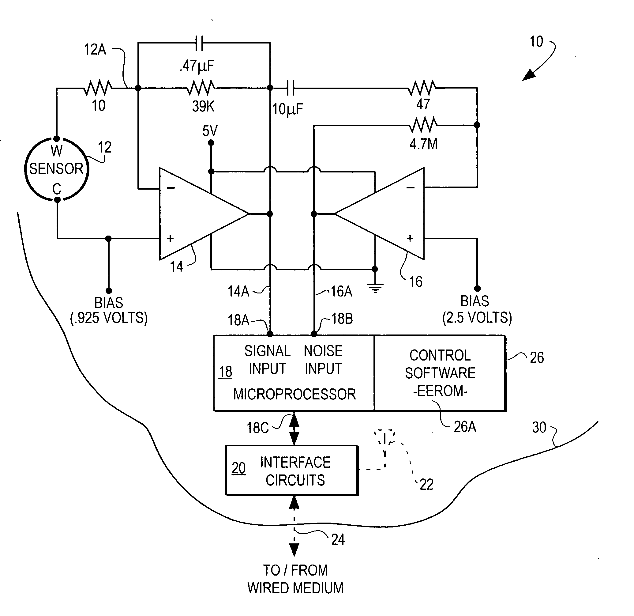 Self-adjusting electrochemical sensor