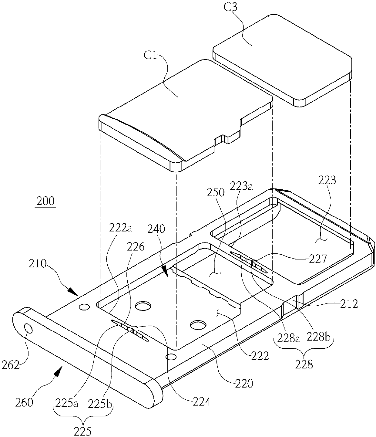 Connector Apparatus Capable of receiving plurality of cards