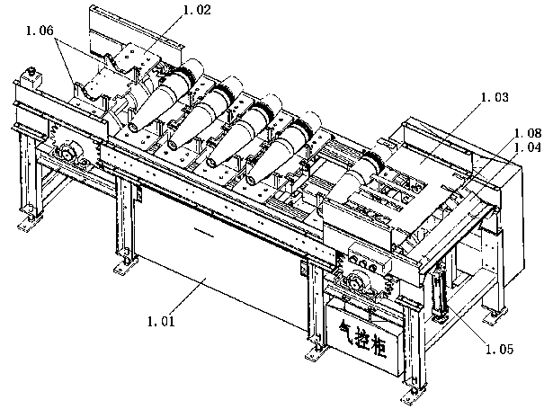 Full-automatic detection line for size of inner cavity of rotatory body