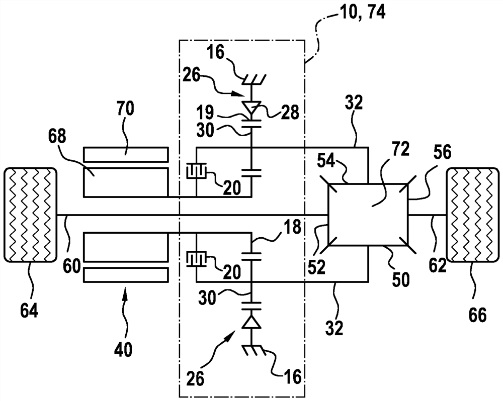 Multi-speed planetary transmission for a vehicle with at least one electric machine