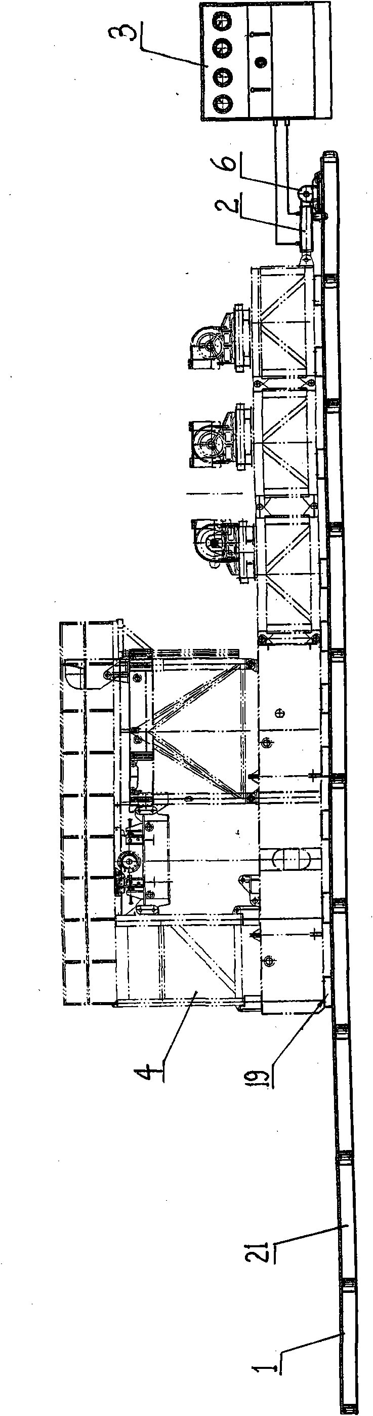 Moving device for petroleum drilling machine