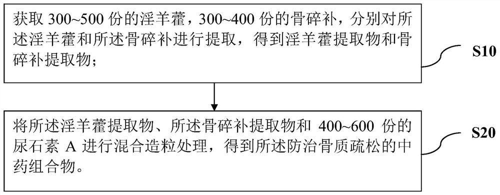 Traditional Chinese medicine composition for preventing and treating osteoporosis and preparation method thereof