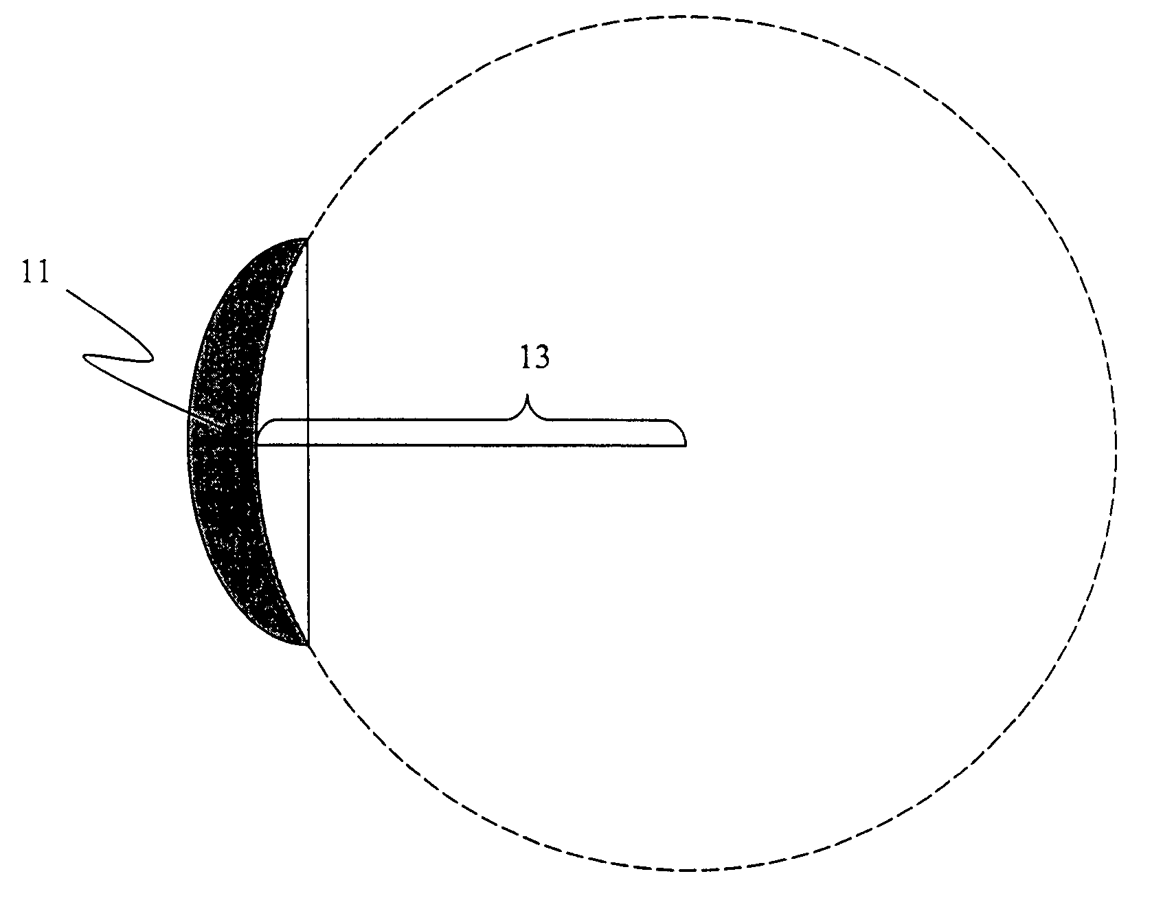 Long curved wedges in an optical film