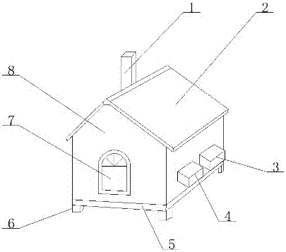 Comfortable wooden doghouse