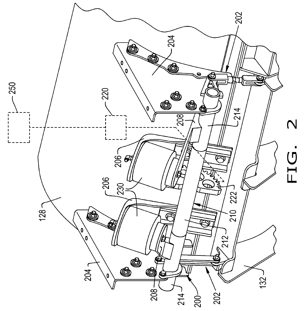 Adjustment and suspension device for concaves