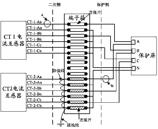 A three-half connection mode current loop inspection and short circuit operation method