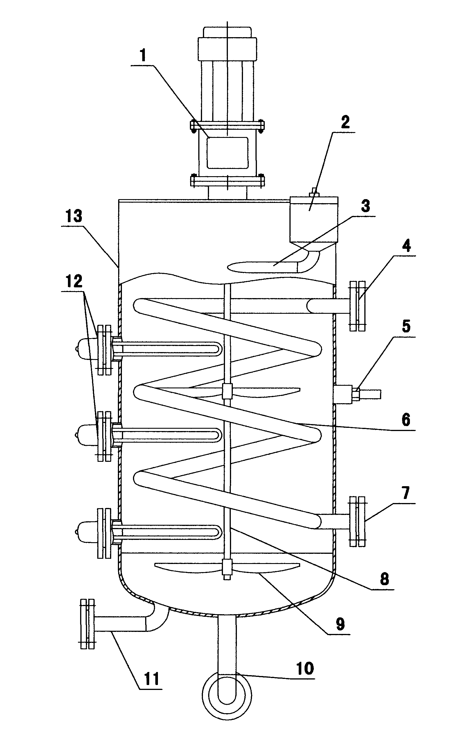 Reaction vessel-type decoloration device of industrial oil