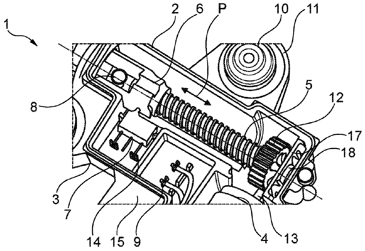 Actuating drive for a motor vehicle