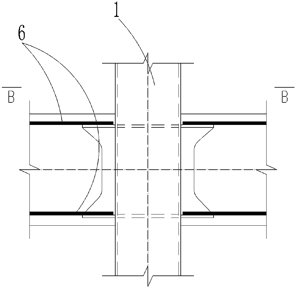 A connection node between a box-shaped steel column and a concrete beam and its construction method