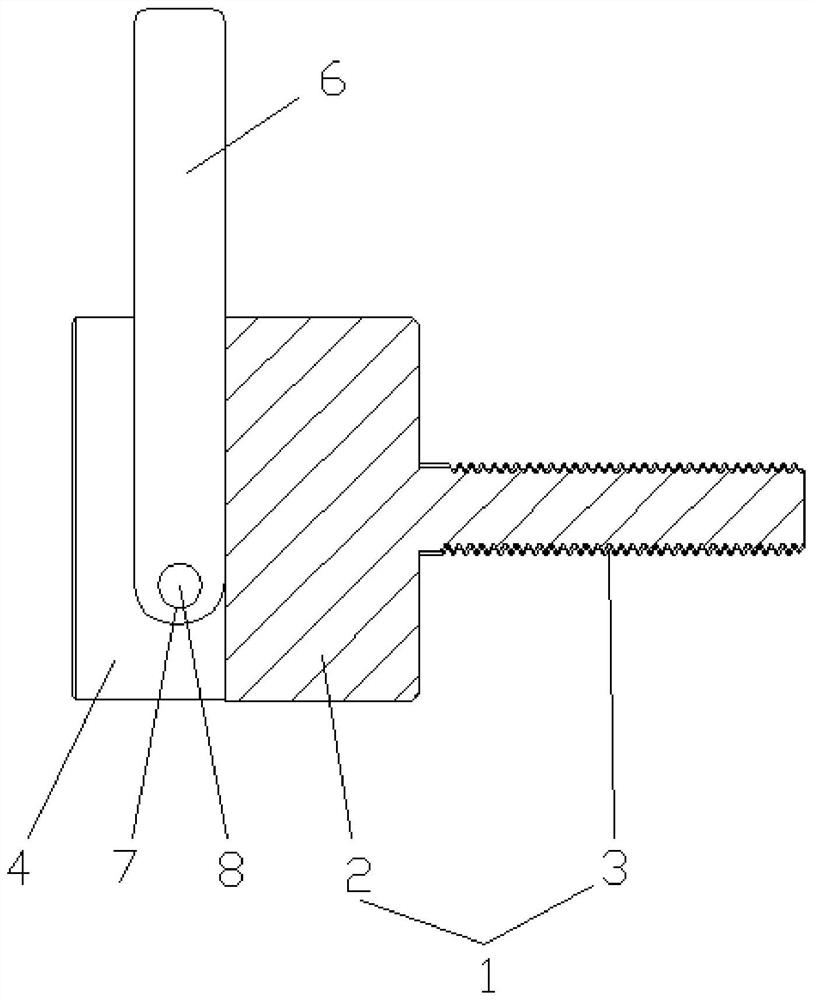 Improved pressing plate bolt structure of sawing machine clamp