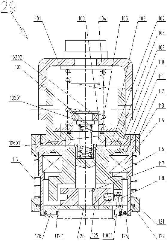 Sealing head of bottle and can sealing machine