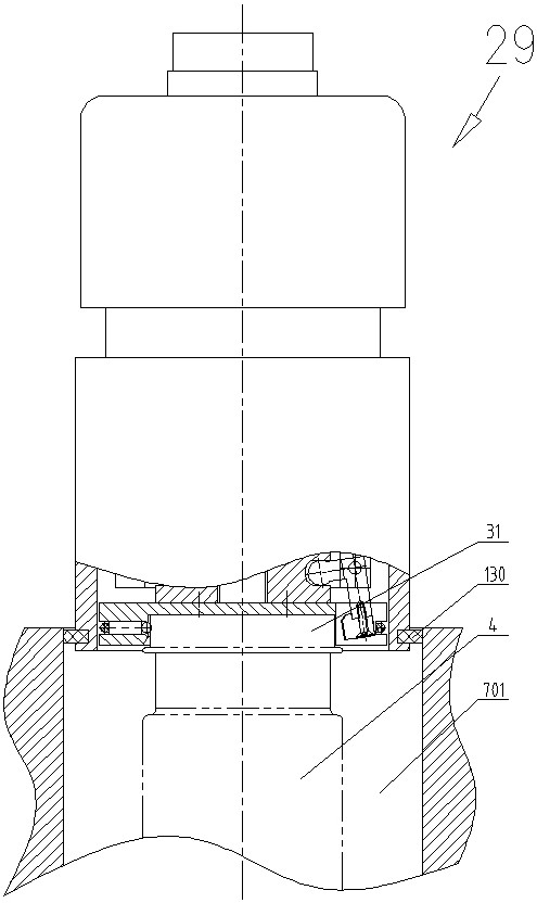 Sealing head of bottle and can sealing machine