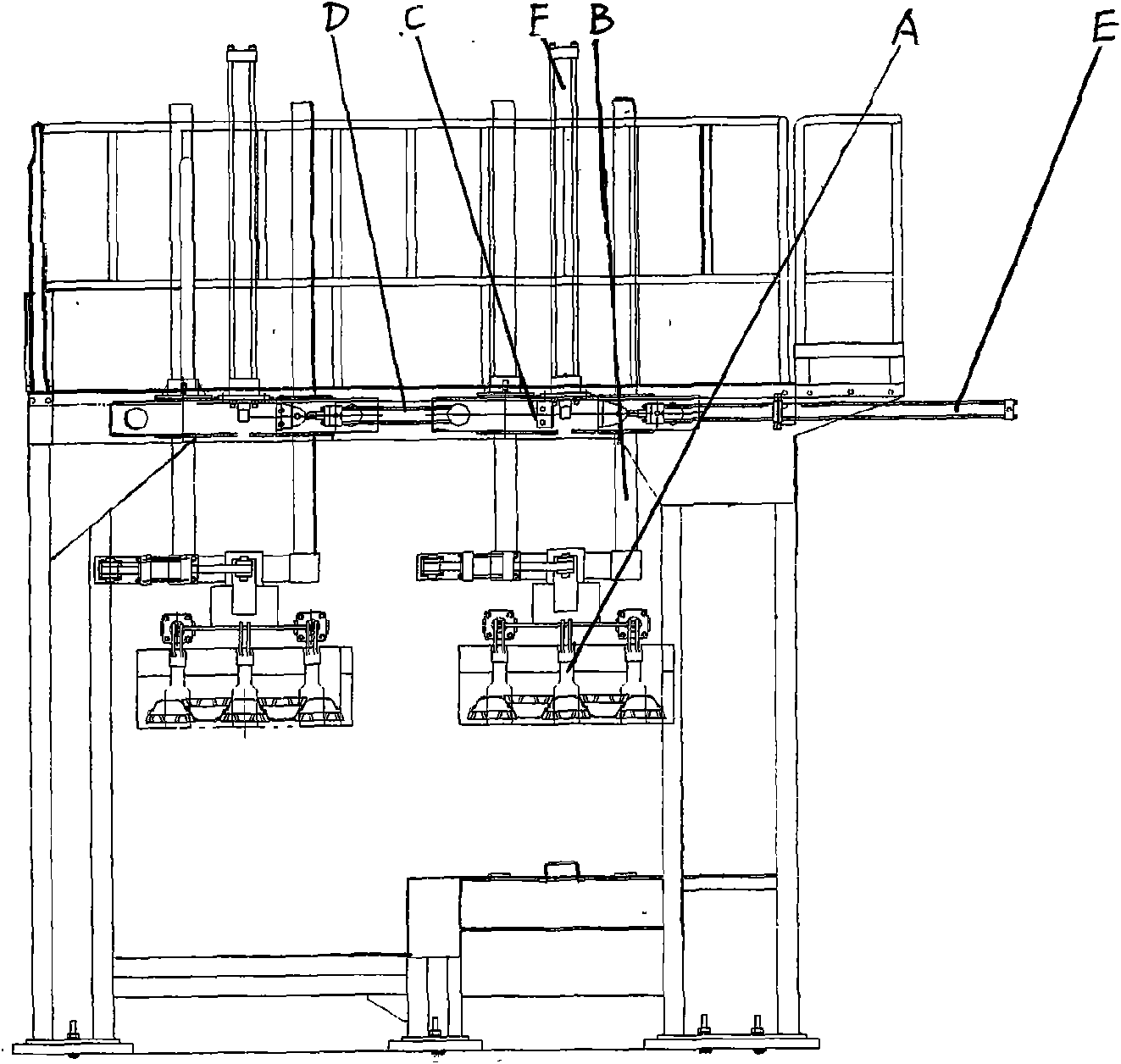 Jib type stacking device