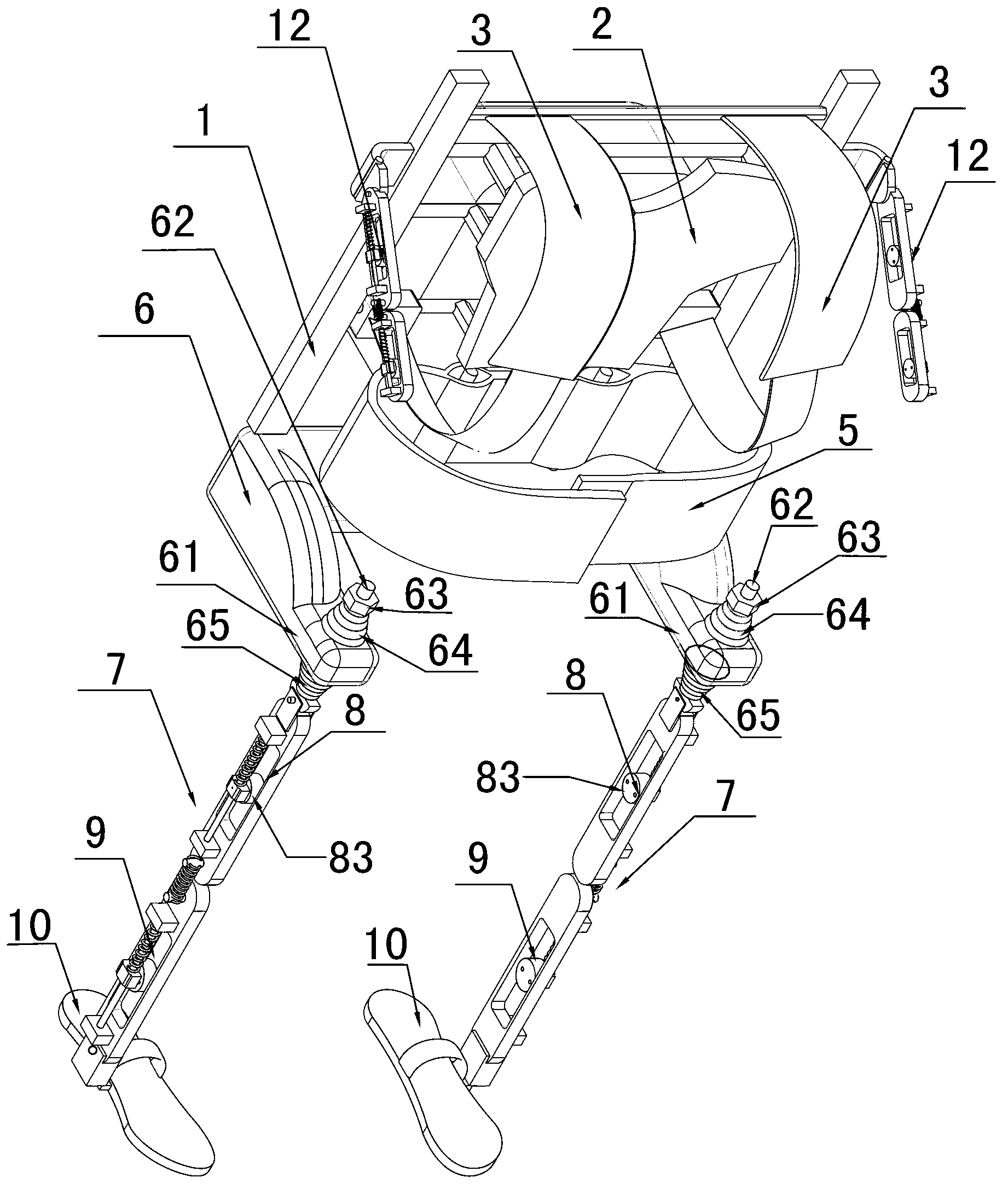 Backpack-type walking power assisting device