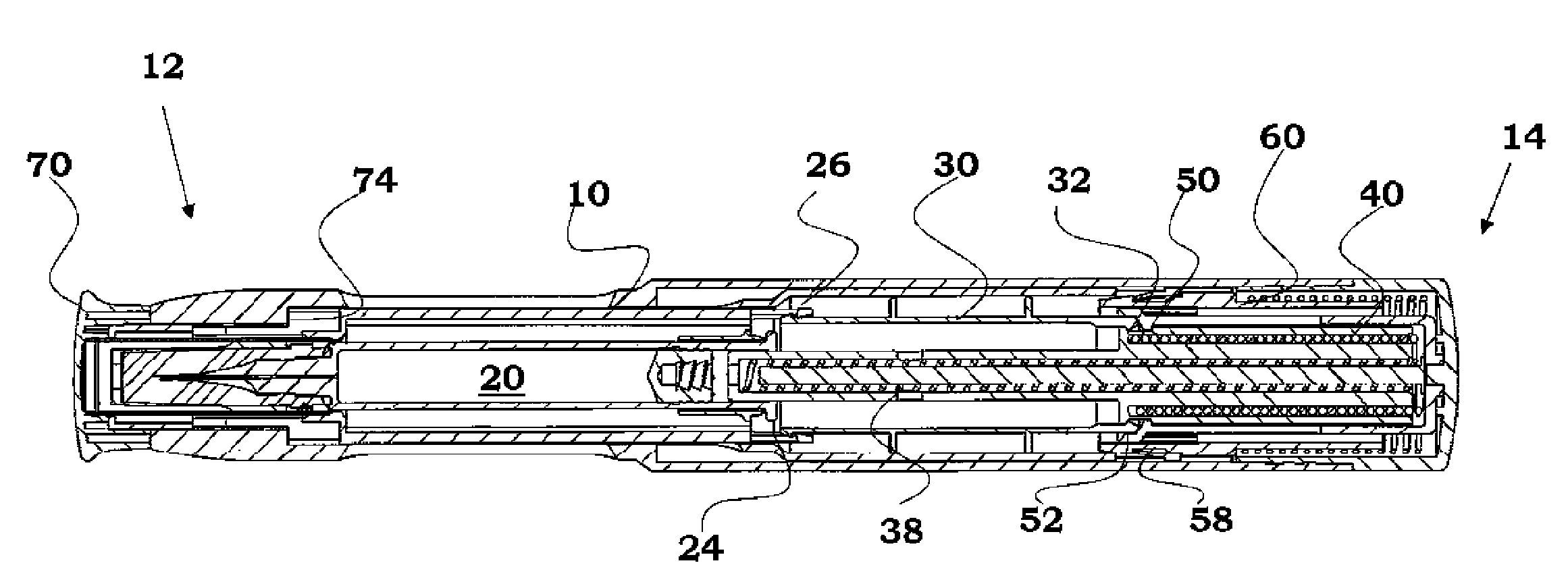 One shot injector with dual springs