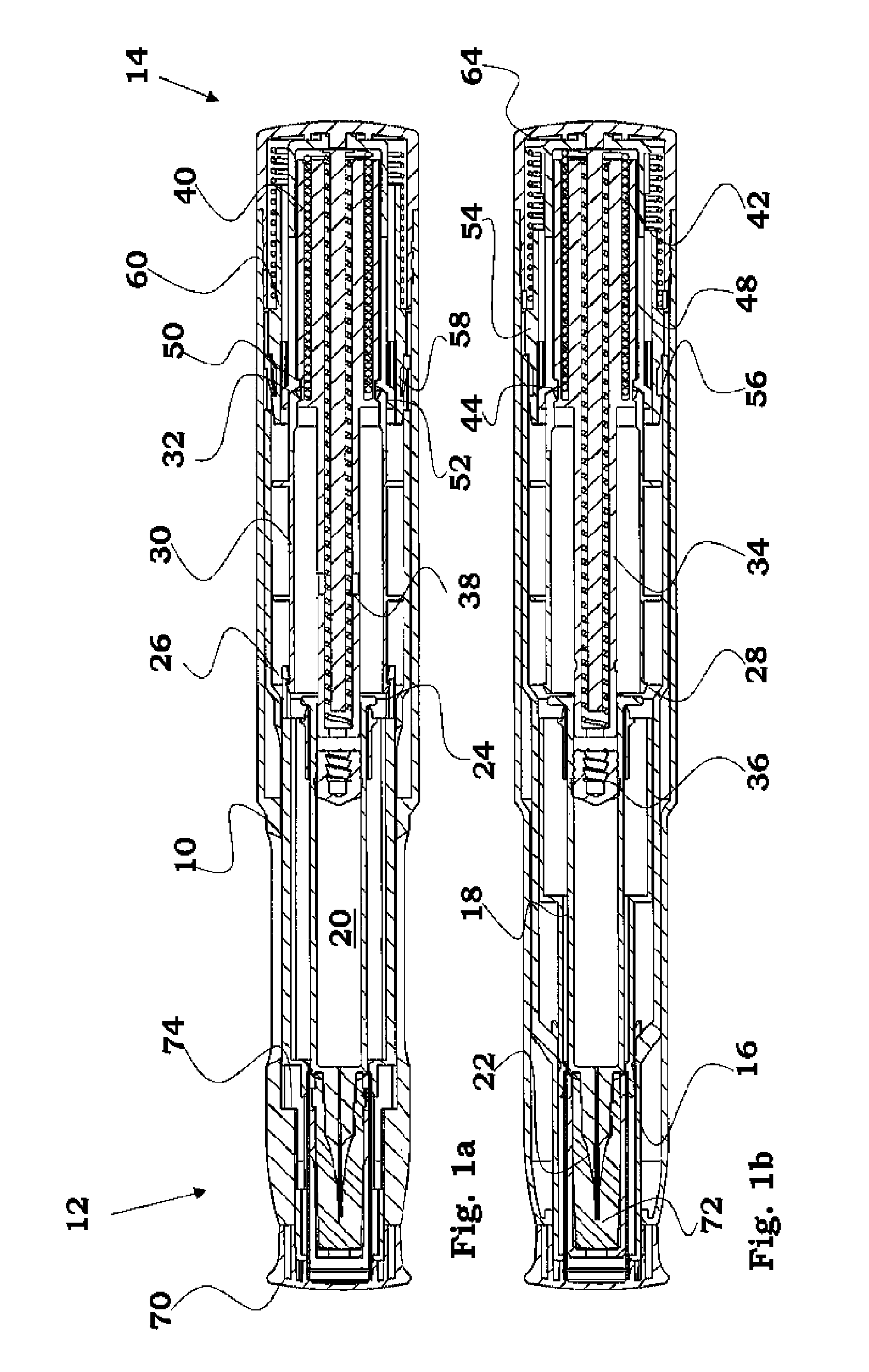 One shot injector with dual springs