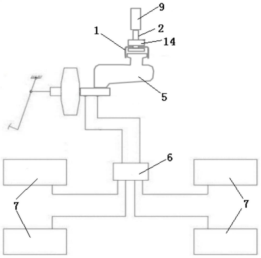 Pressure filling installation structure and automobile braking system