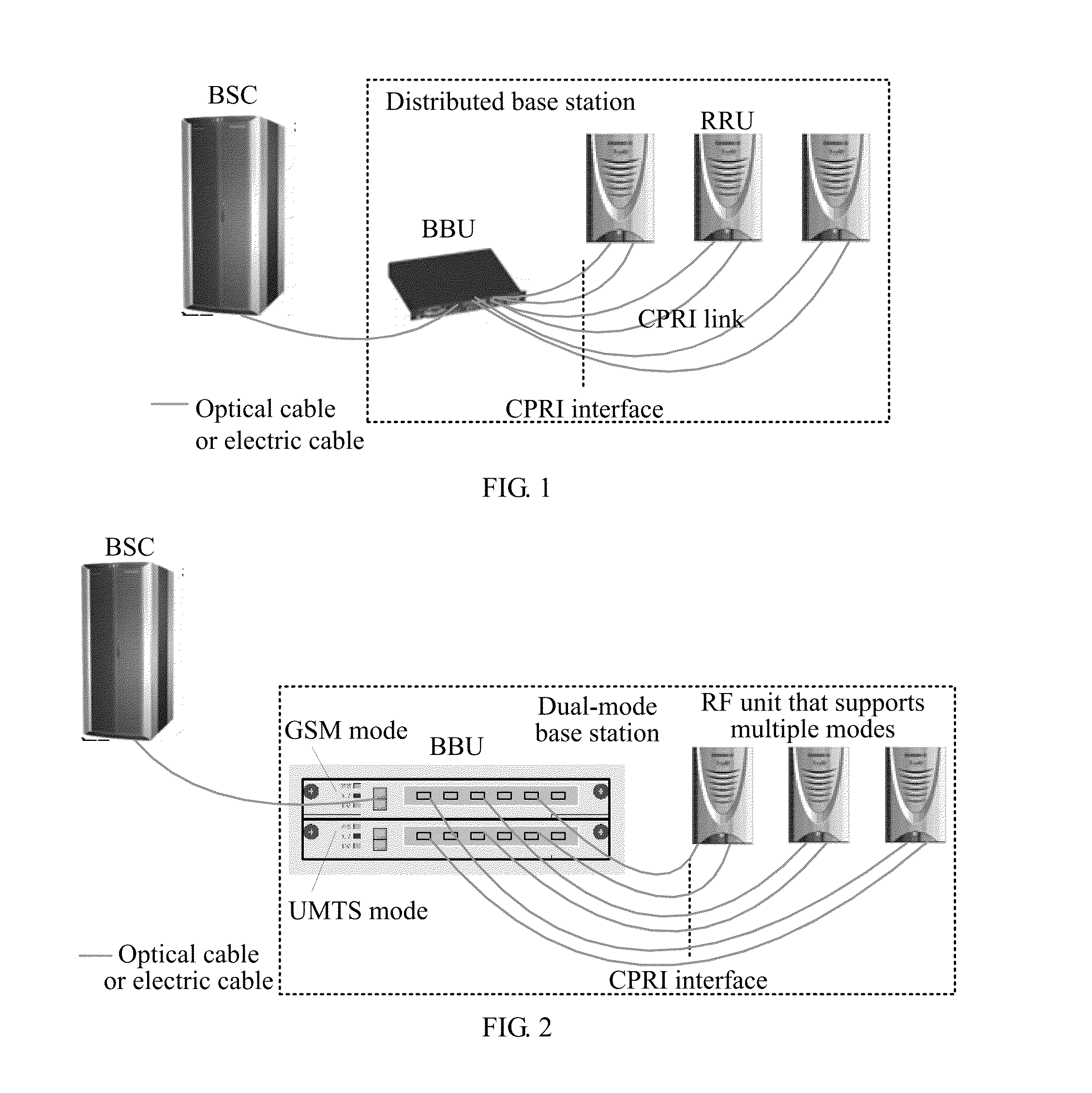 Radio base station and method for transmitting common public radio interface data in radio base station