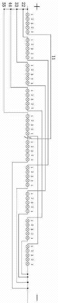 LED lamp power supply connection structure of backlight module group