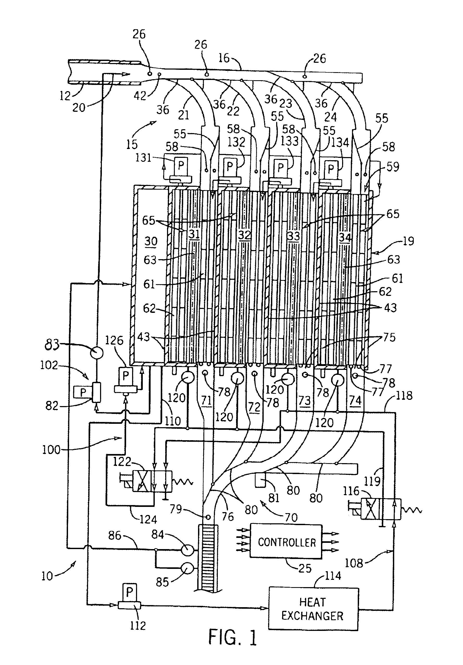 Liquid circulation system for cooling cheese