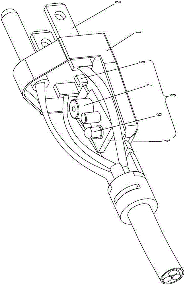 Attaching plug with over-temperature alarm device