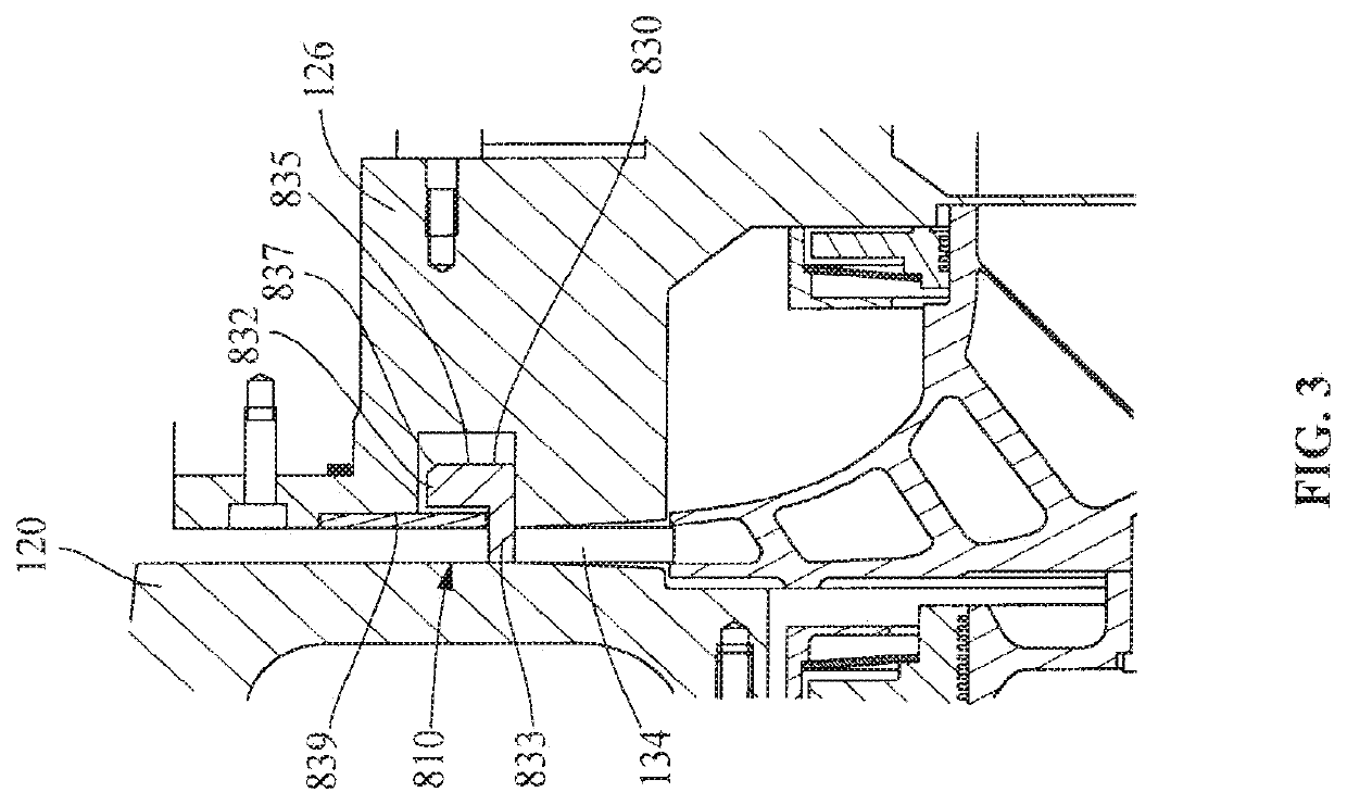 Variable geometry diffuser having extended travel and control method thereof