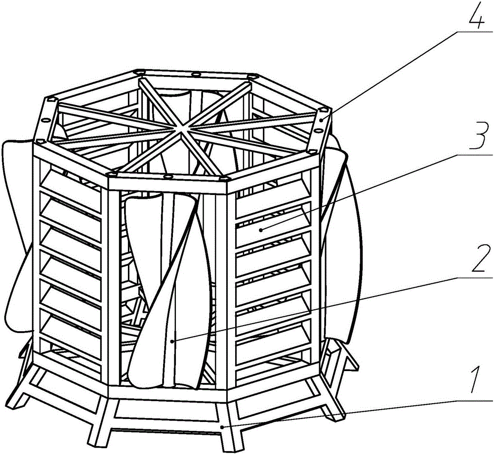 Artificial fish reef with impeller shafts