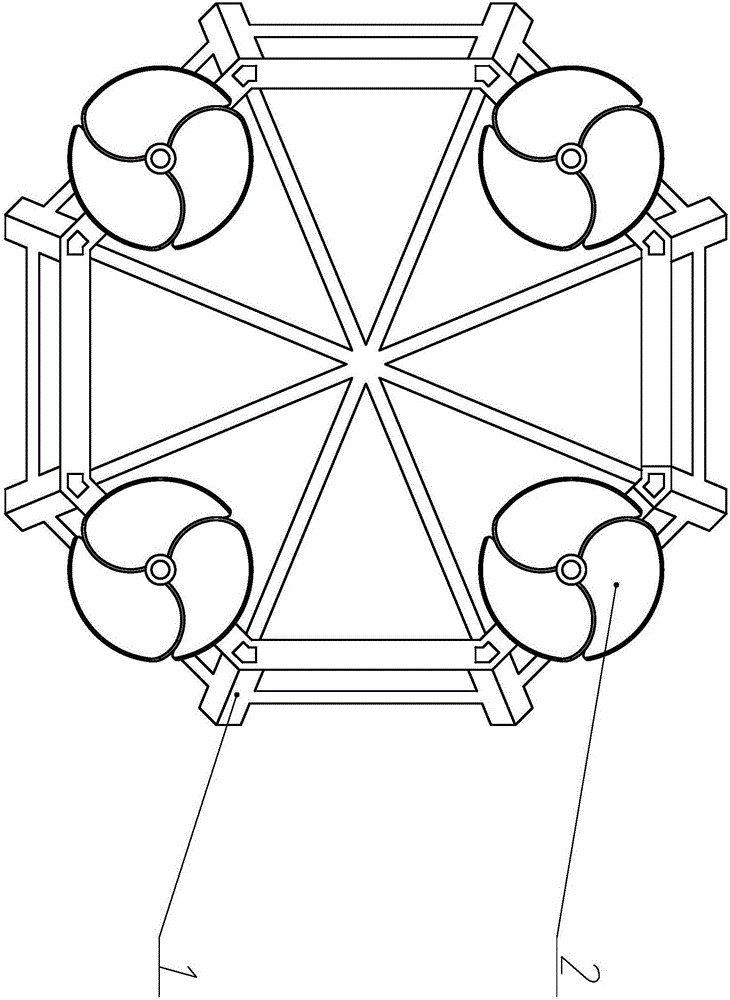 Artificial fish reef with impeller shafts