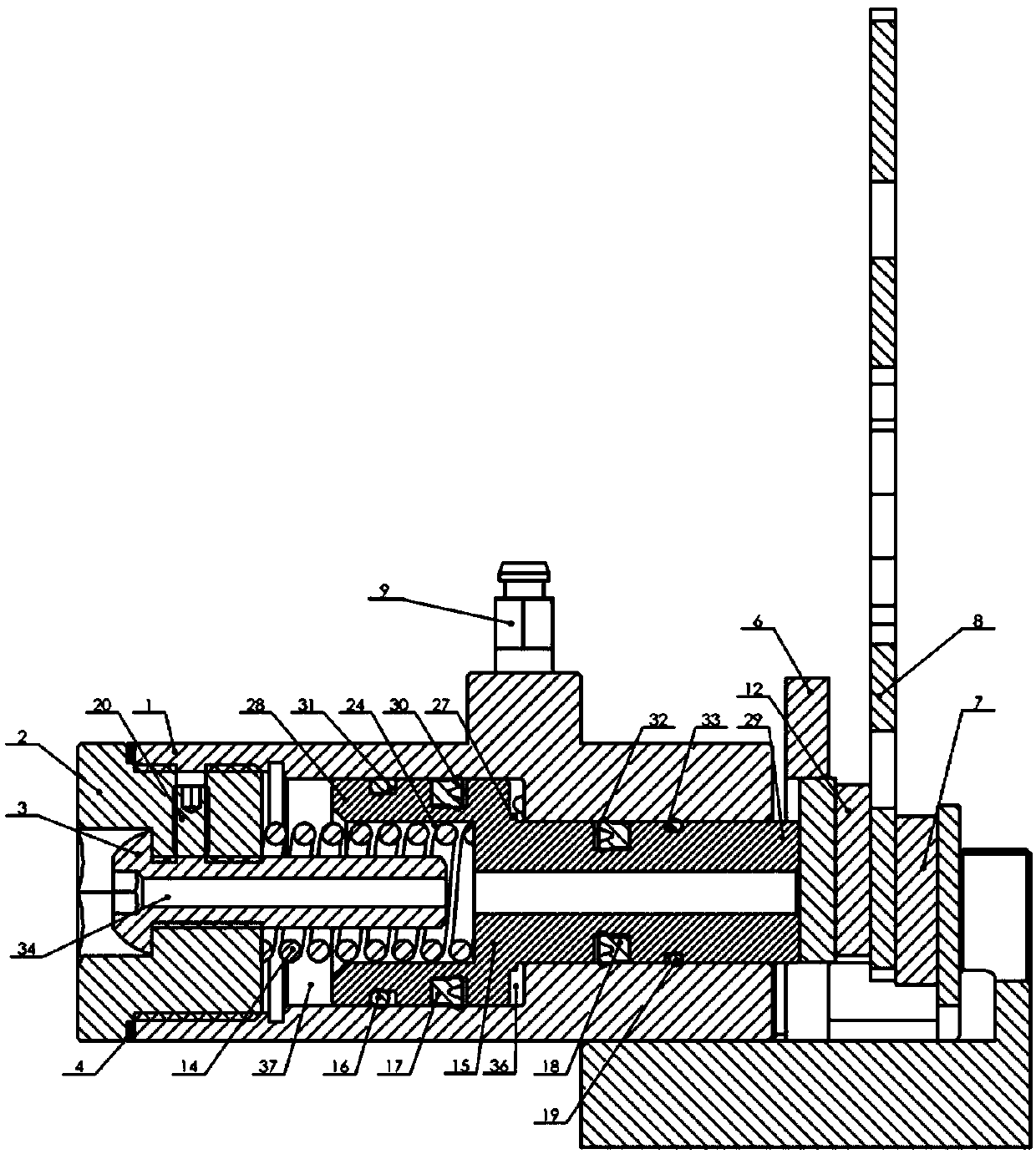 Normally-locked hydraulic disc brake device