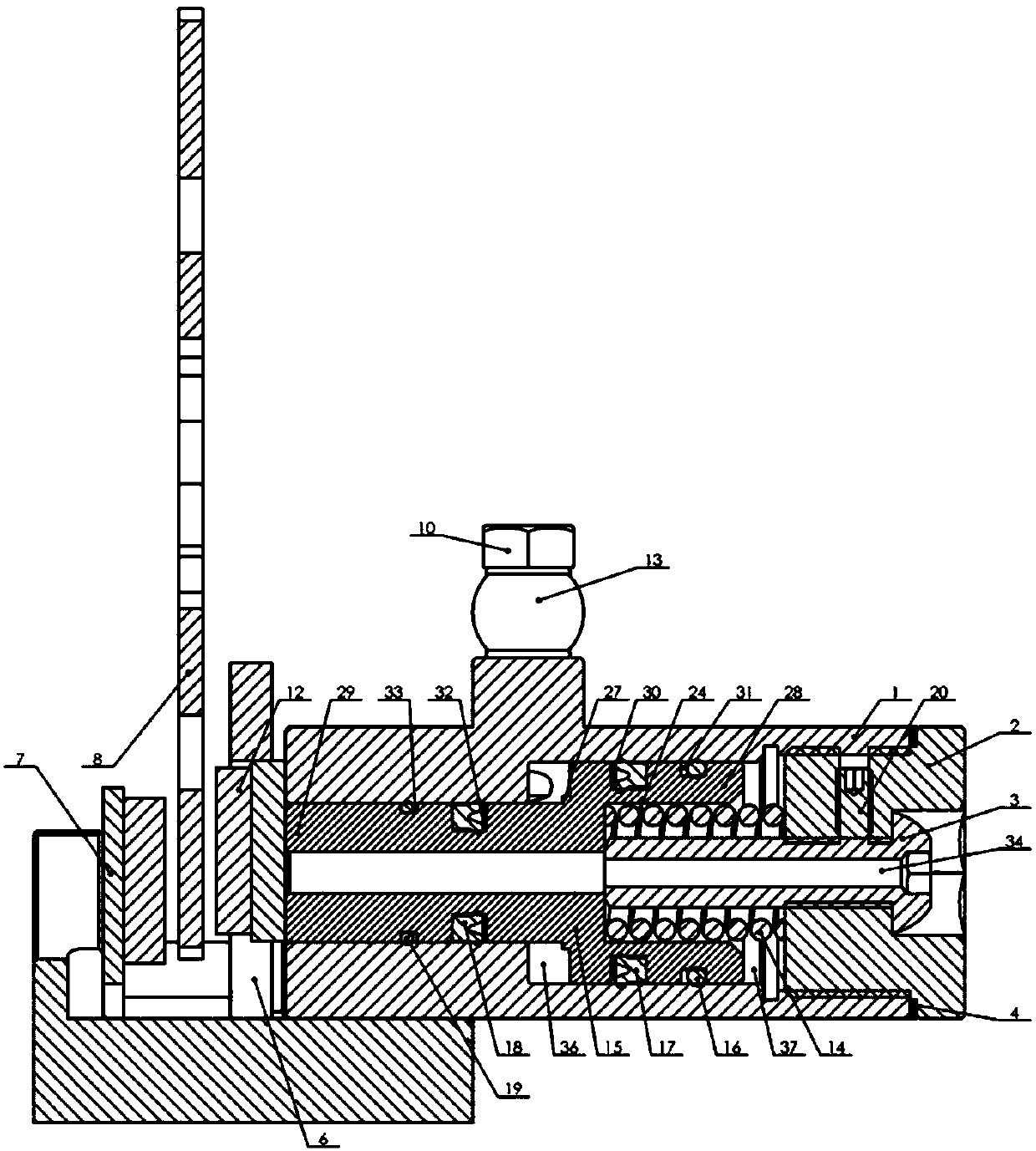 Normally-locked hydraulic disc brake device