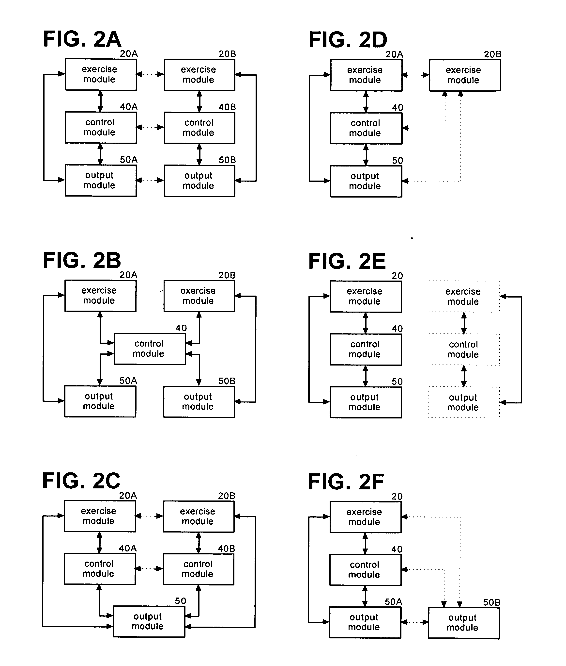 Exercise systems in local or global network