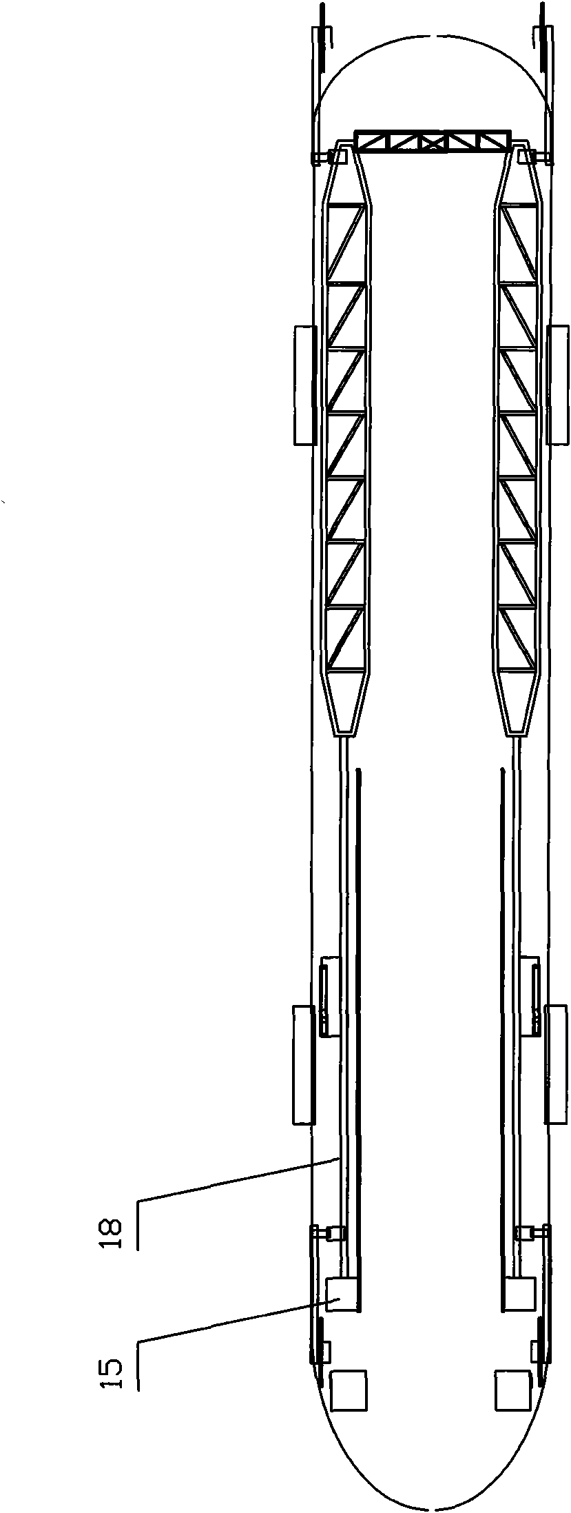 Swing arm type crane barge for mounting wind power equipment