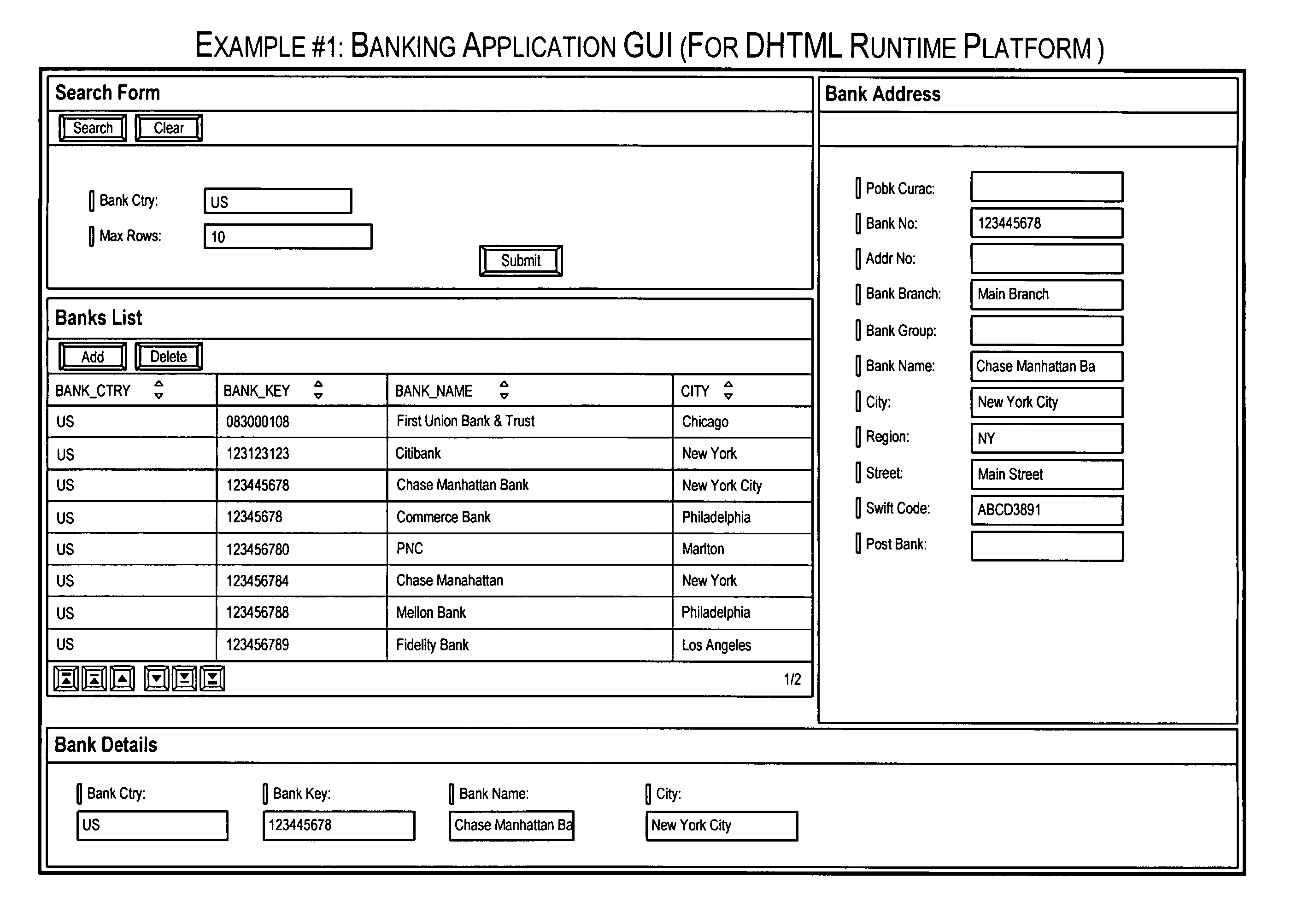 Executable and declarative specification for graphical user interfaces