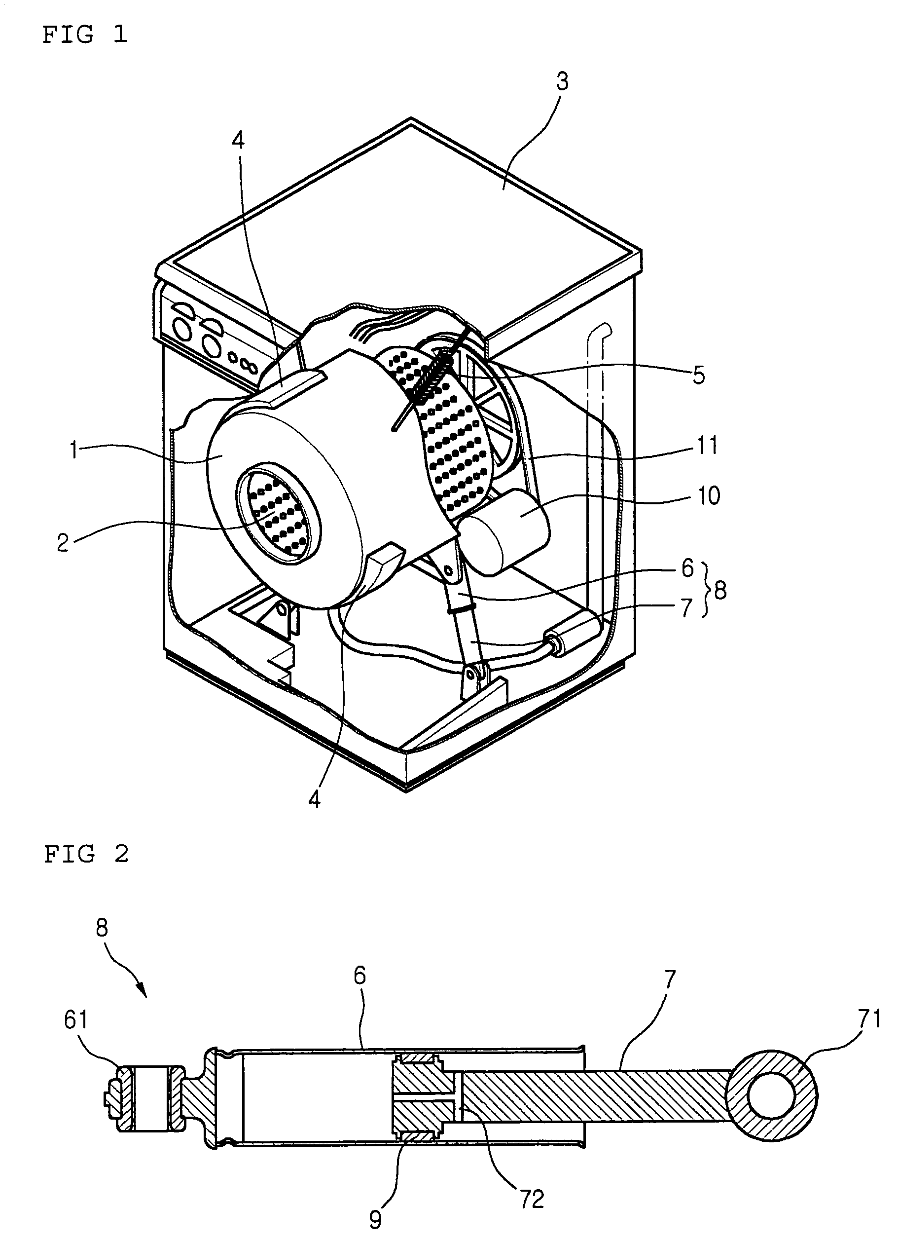 Damper in a washing machine and fabricating method of the same