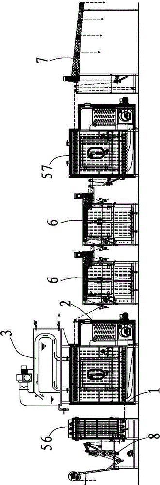 High-temperature continuous type dyeing machine for woven tapes