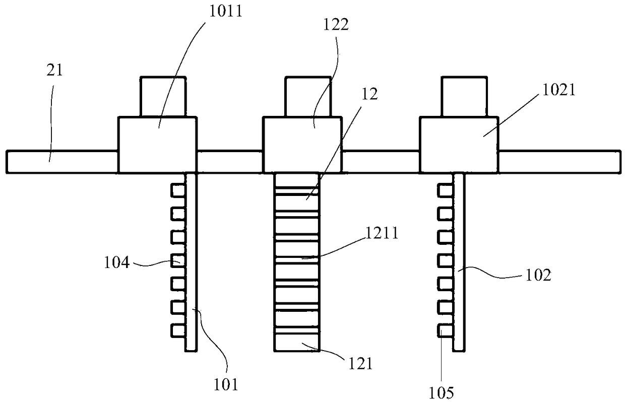 Welding strip pulling compressing device and method and series welding machine