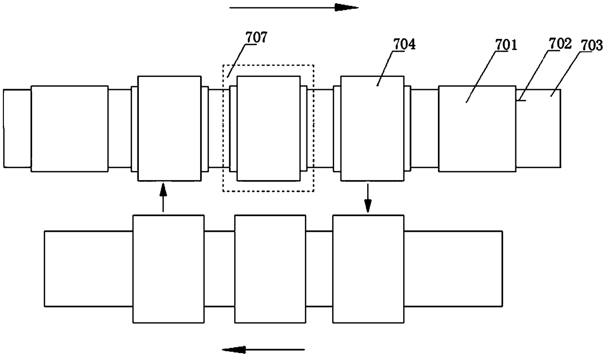 Welding strip pulling compressing device and method and series welding machine