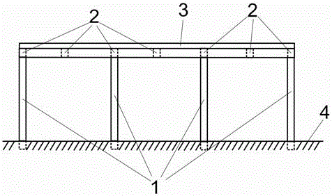 Along-slope shear wall building development platform and construction method thereof