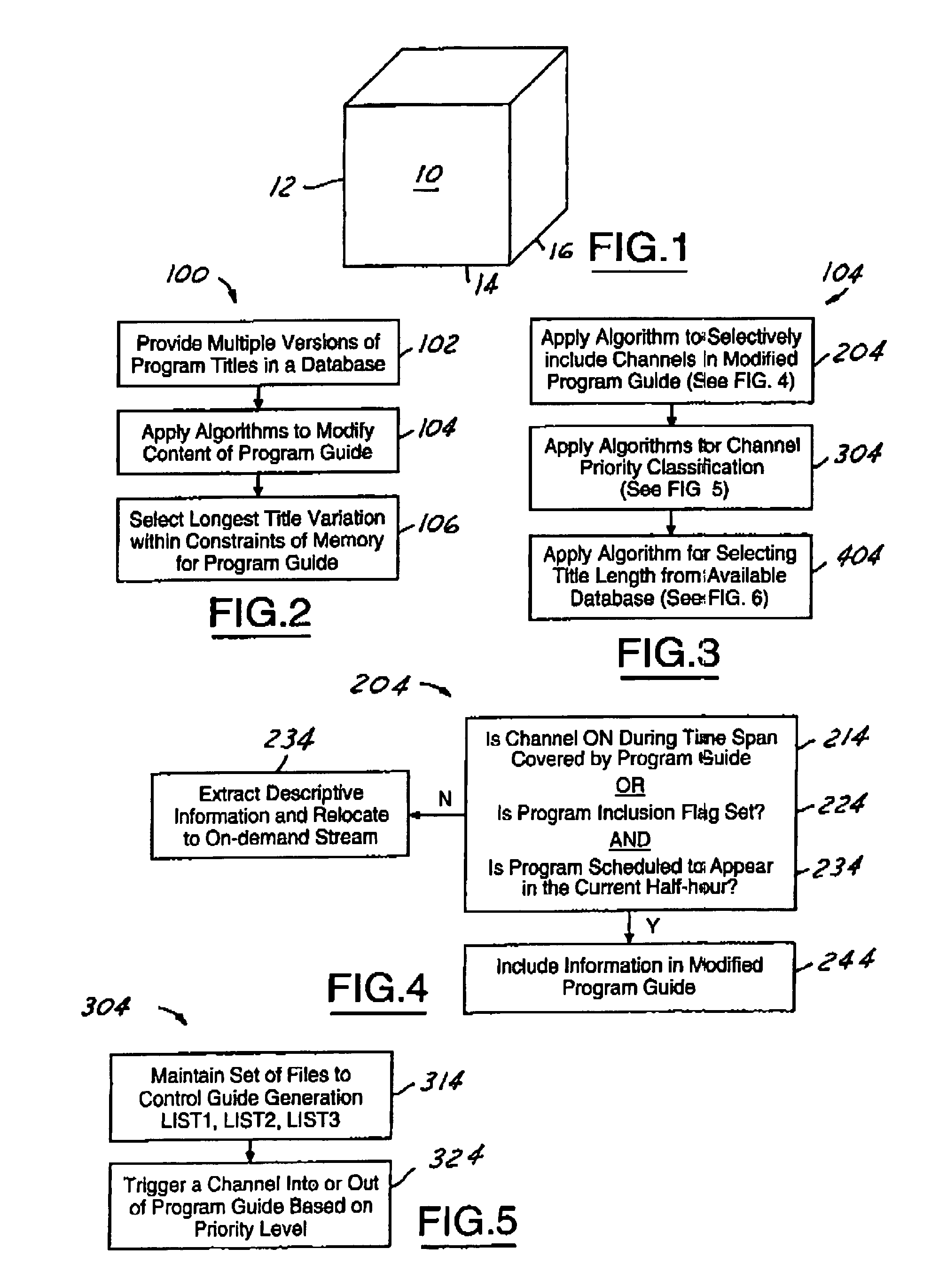 Modified electronic program guide