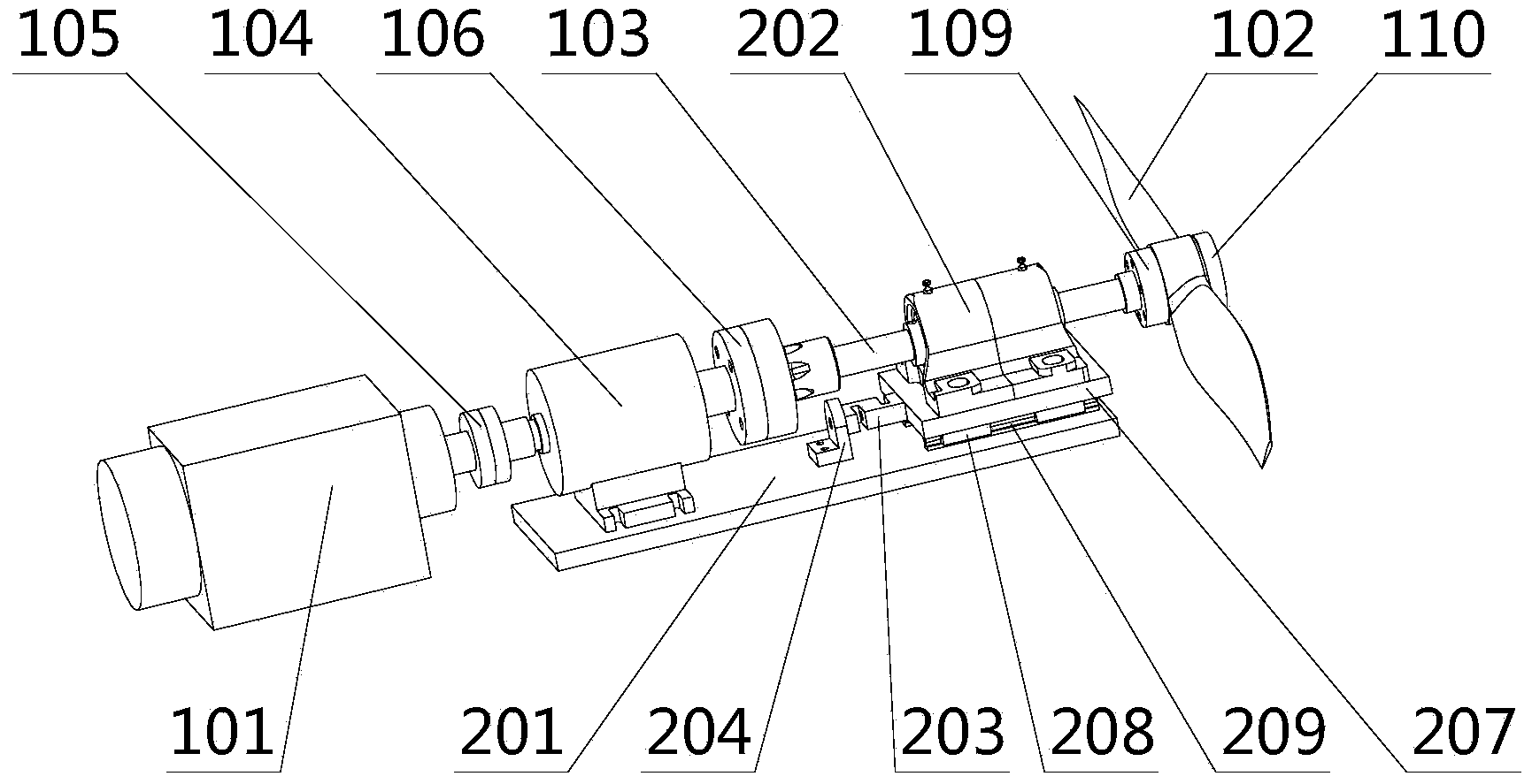 Propeller dynamic tension and torque duplex measuring device