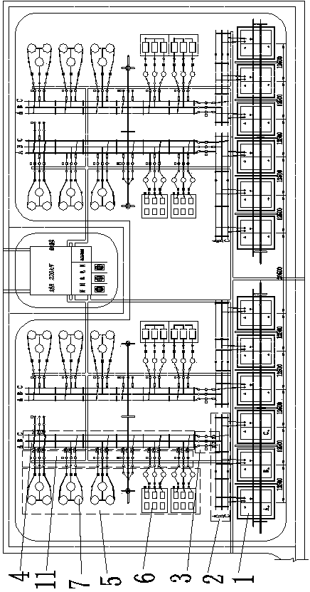 66kv side structure of compact 500kv main transformer