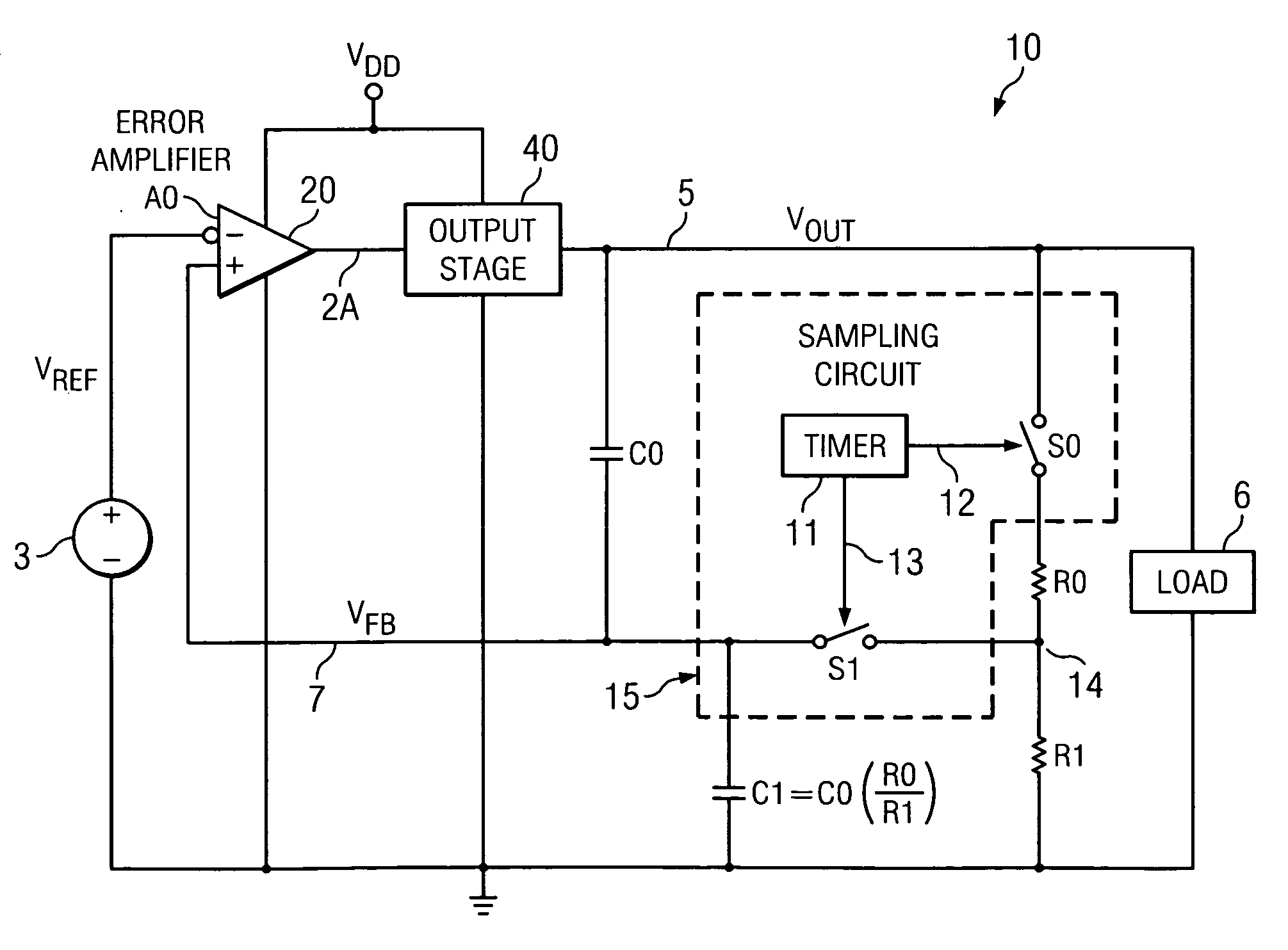 Low-power feedback and method for DC-DC converters and voltage regulators for energy harvesters