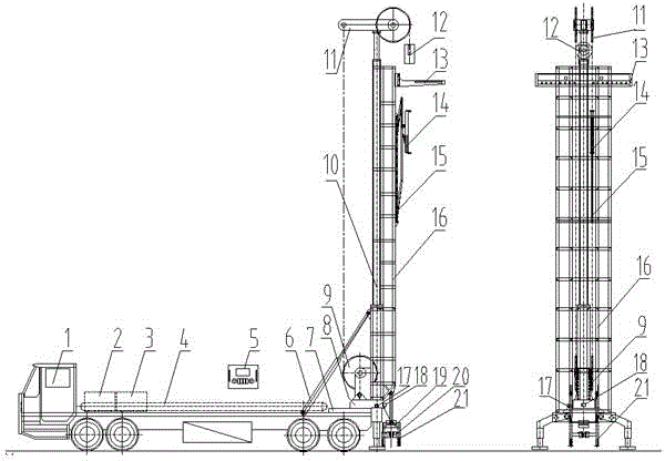 Tubing string vertical vehicular full-automatic smart hydraulic workover rig