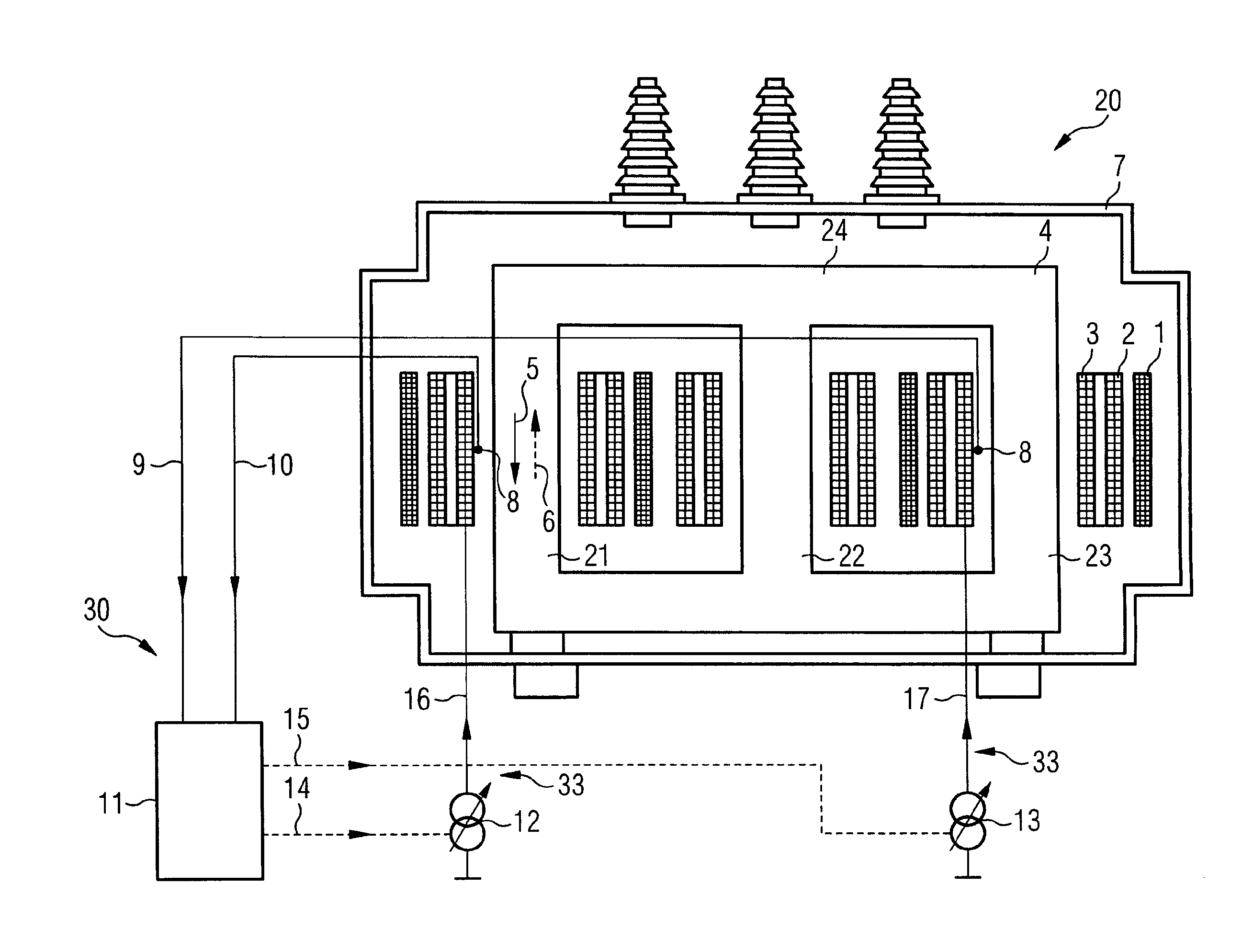 Electrical Transformer with Unidirectional Flux Compensation