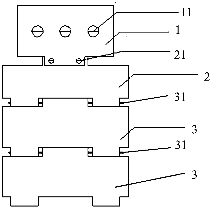 Working surface bottom plate component and working surface bracket mounting and withdrawing method using same