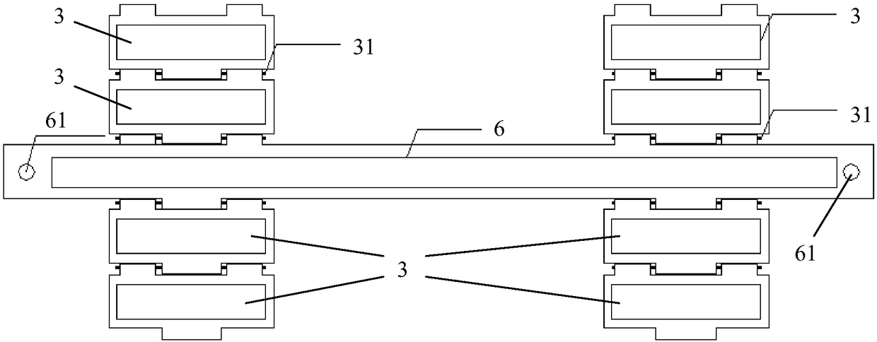 Working surface bottom plate component and working surface bracket mounting and withdrawing method using same