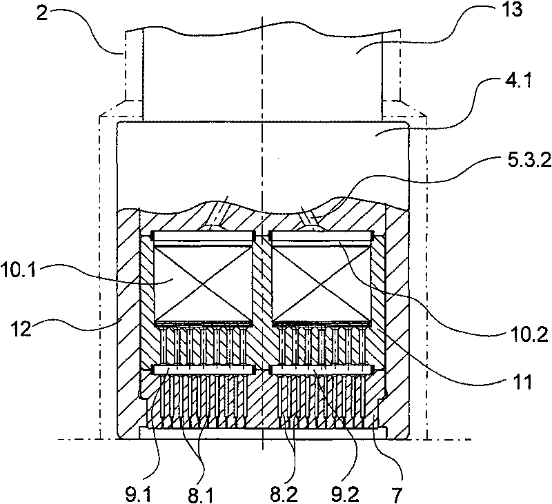 Device for melt-spinning and winding multiple synthetic threads