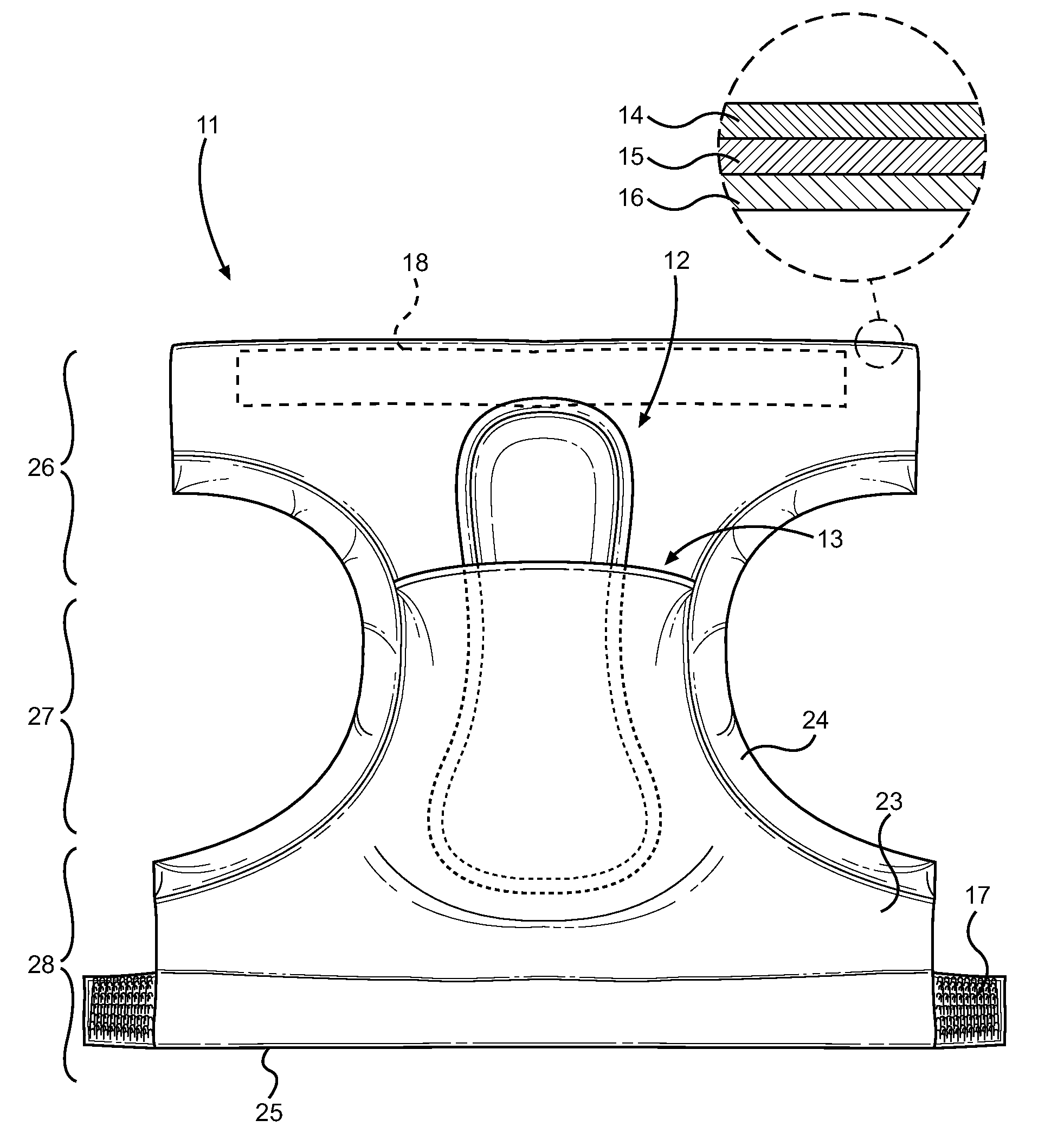 Diaper with Pocket for an Absorbent Pad Containing a Test Strip